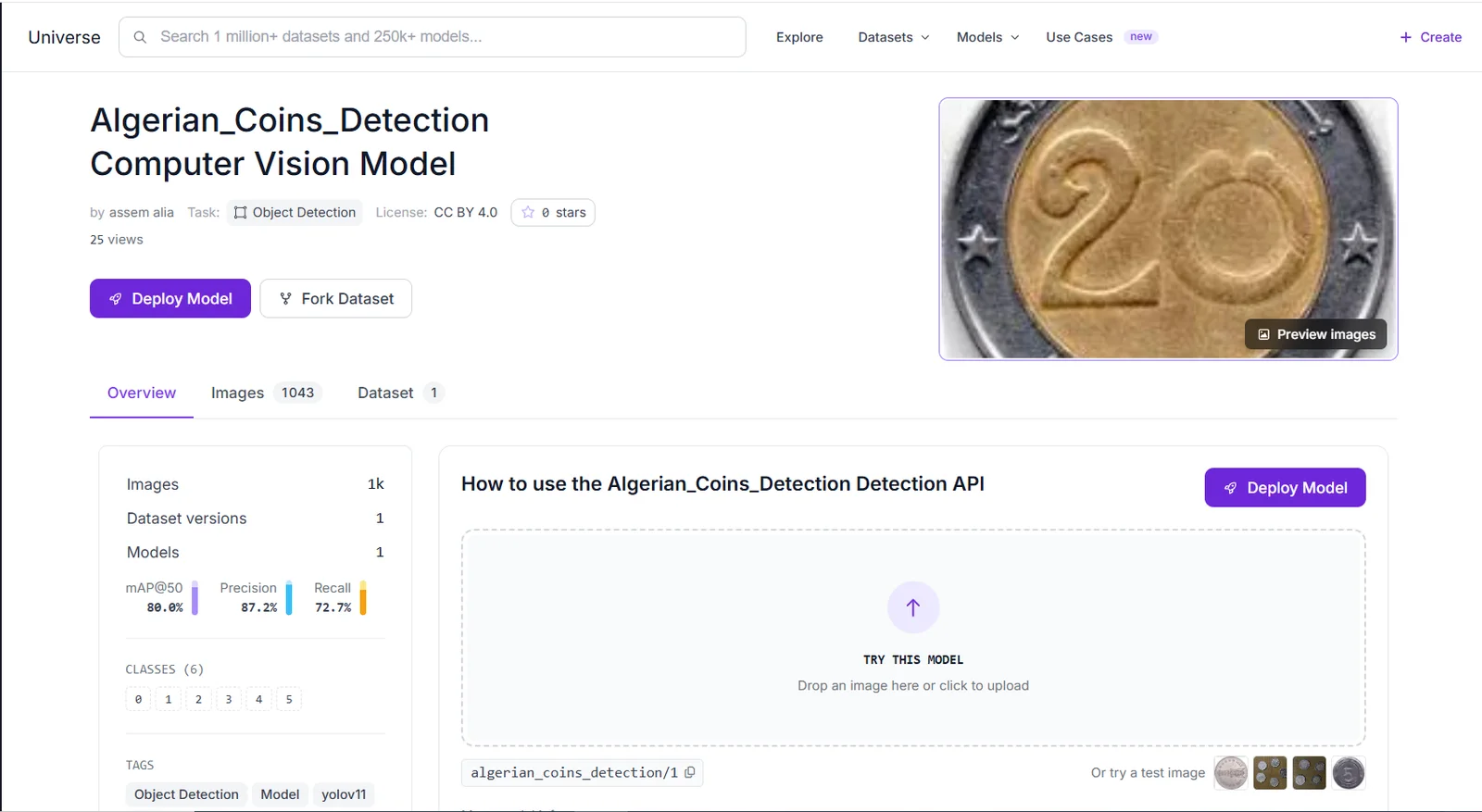 Algerian Coin Detection