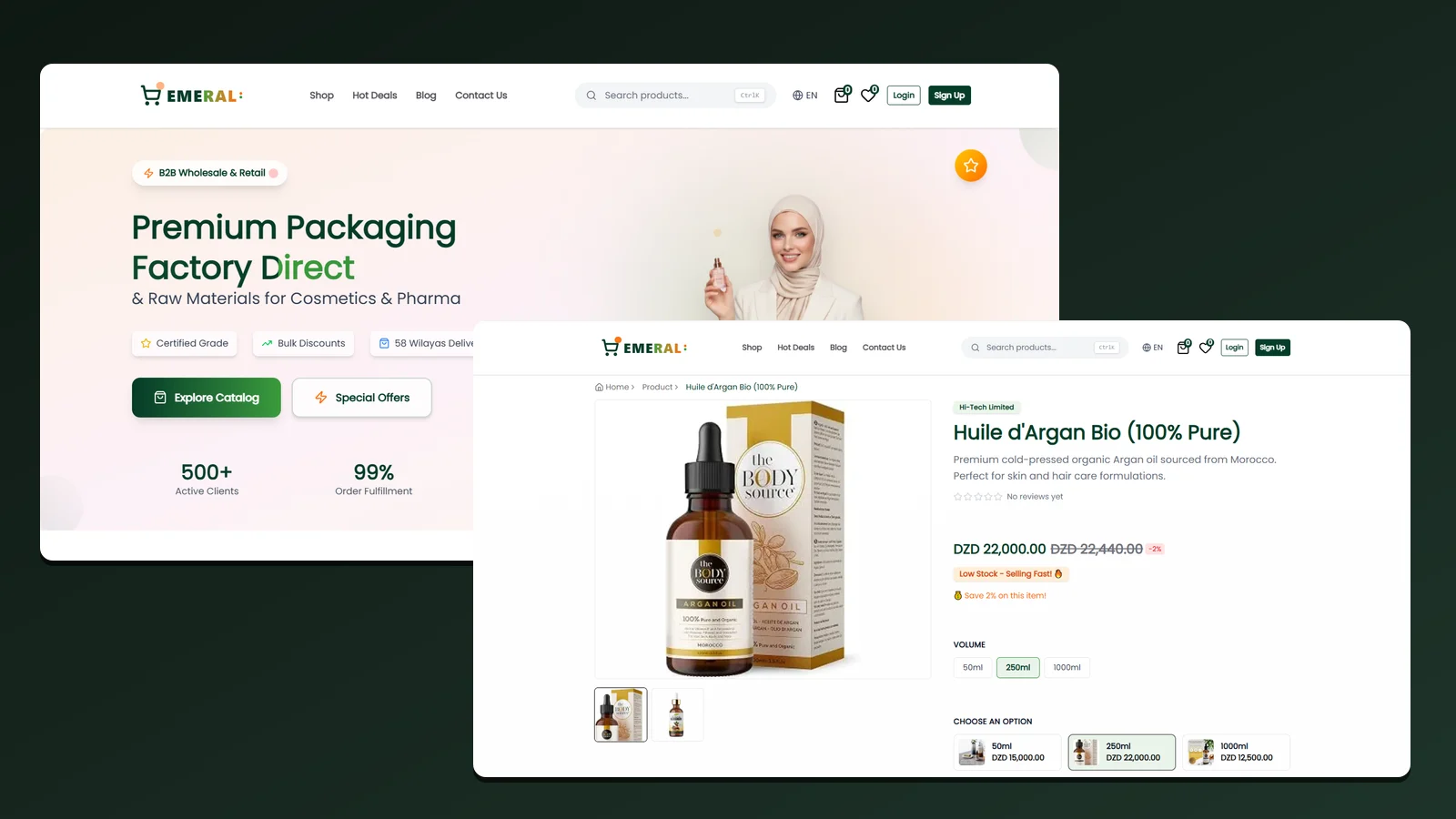 EMERAL storefront and sync